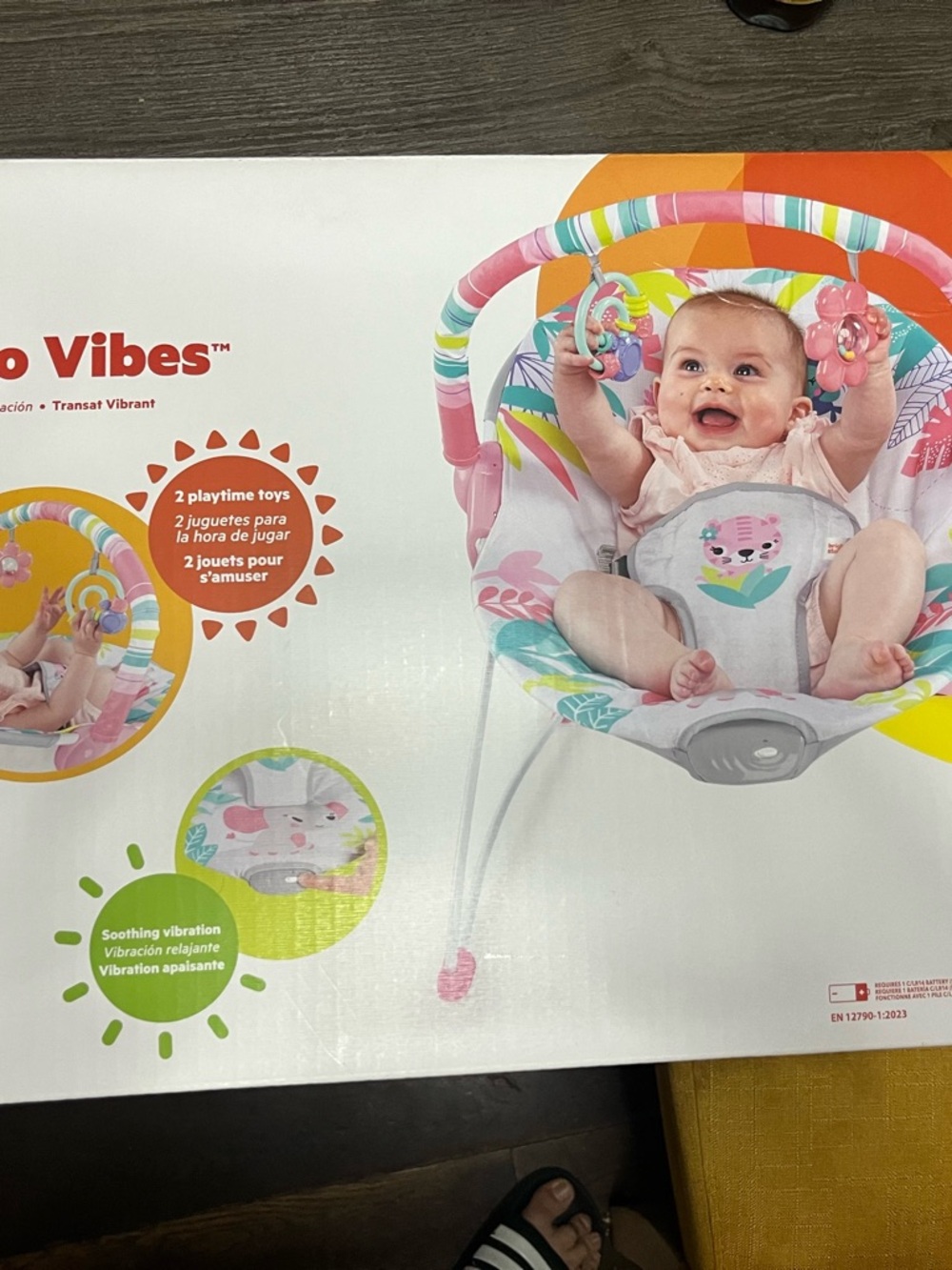 Pink Infant Rocker with Play Toys - Soothing Vibes